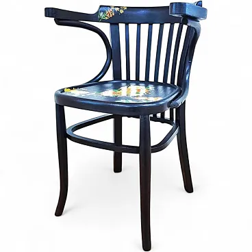 Hand-painted wooden Laura chair, mid-20th century