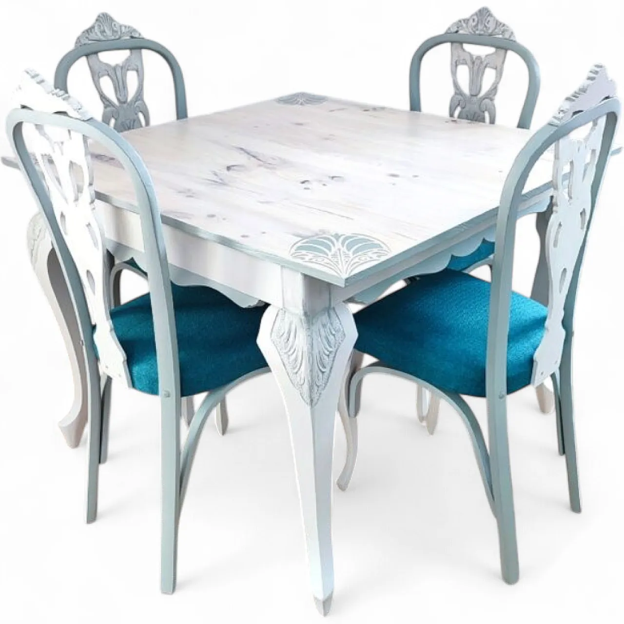 Navarra table with 4 chairs, mid-20th century 9