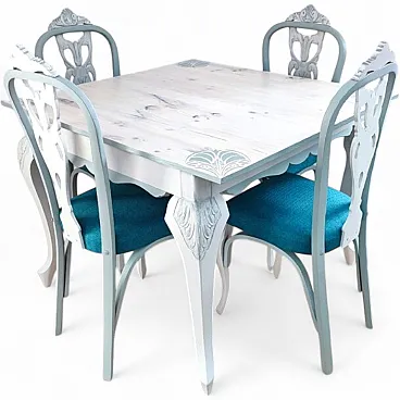 Navarra table with 4 chairs, mid-20th century
