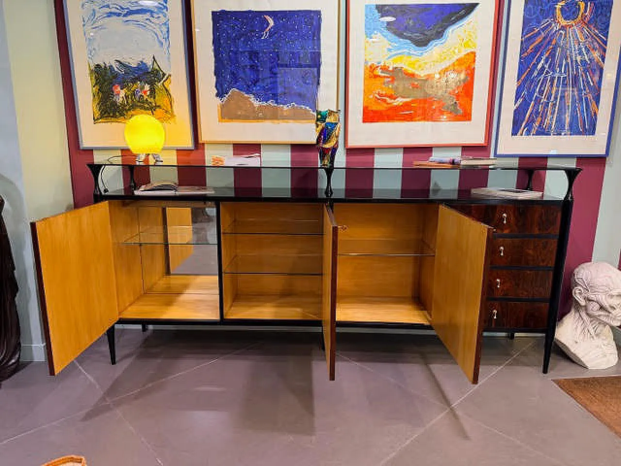 Credenza in legno di palissandro Santos, anni '50 2
