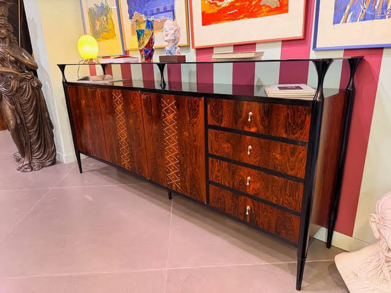 Credenza in legno di palissandro Santos, anni '50 7