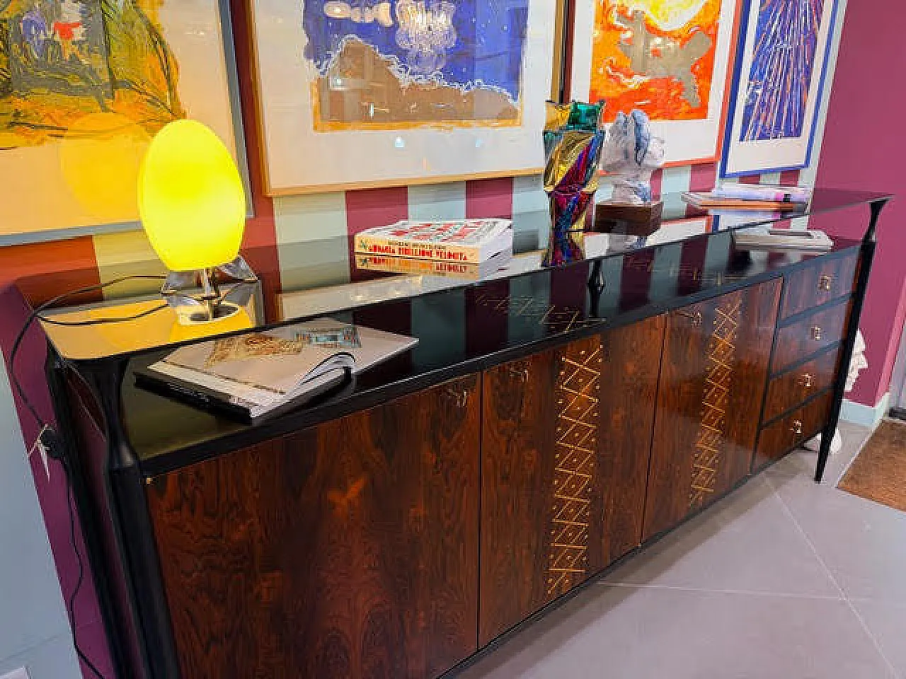 Credenza in legno di palissandro Santos, anni '50 9