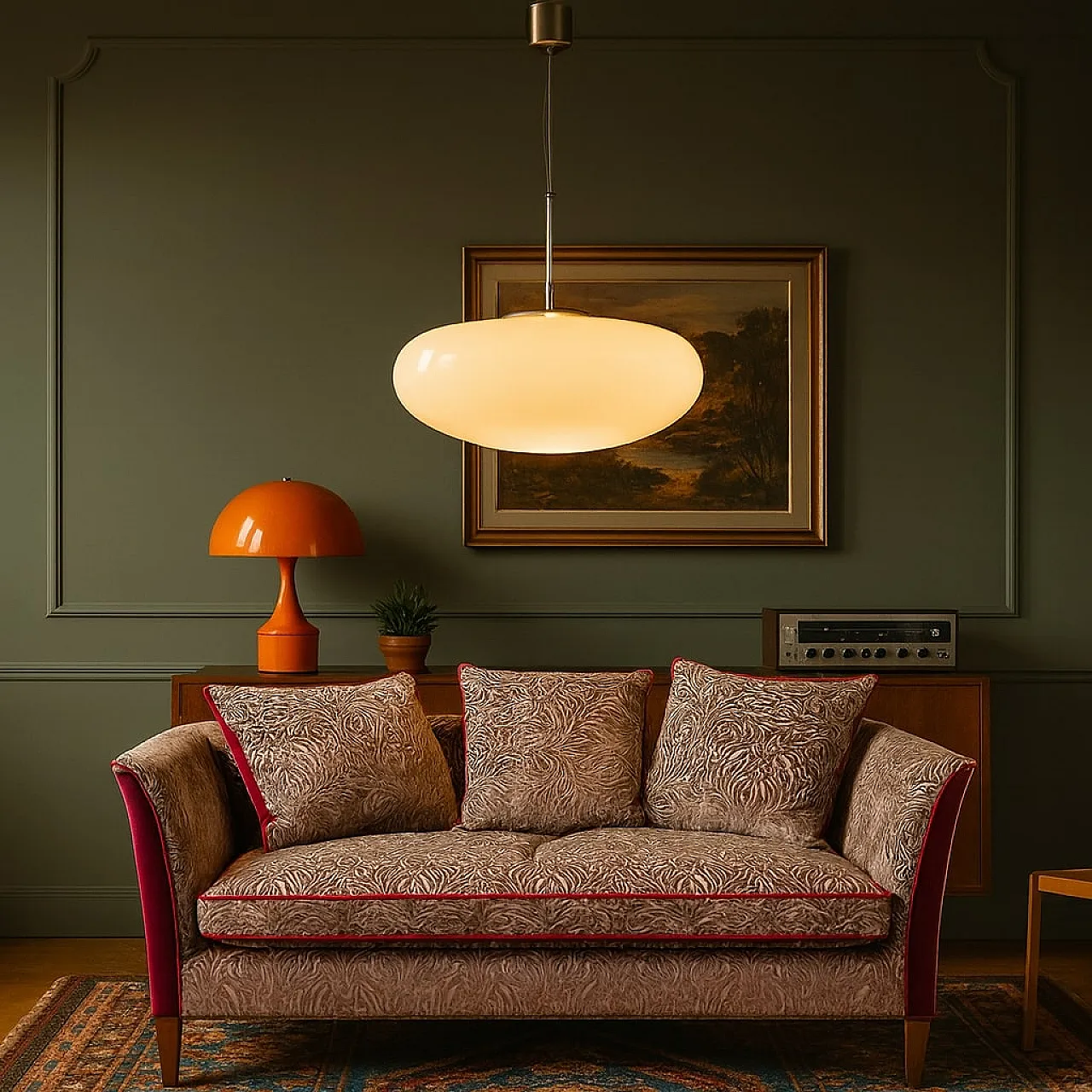 Two-seater sofa in velvet and walnut-dyed beech, 19th century 2