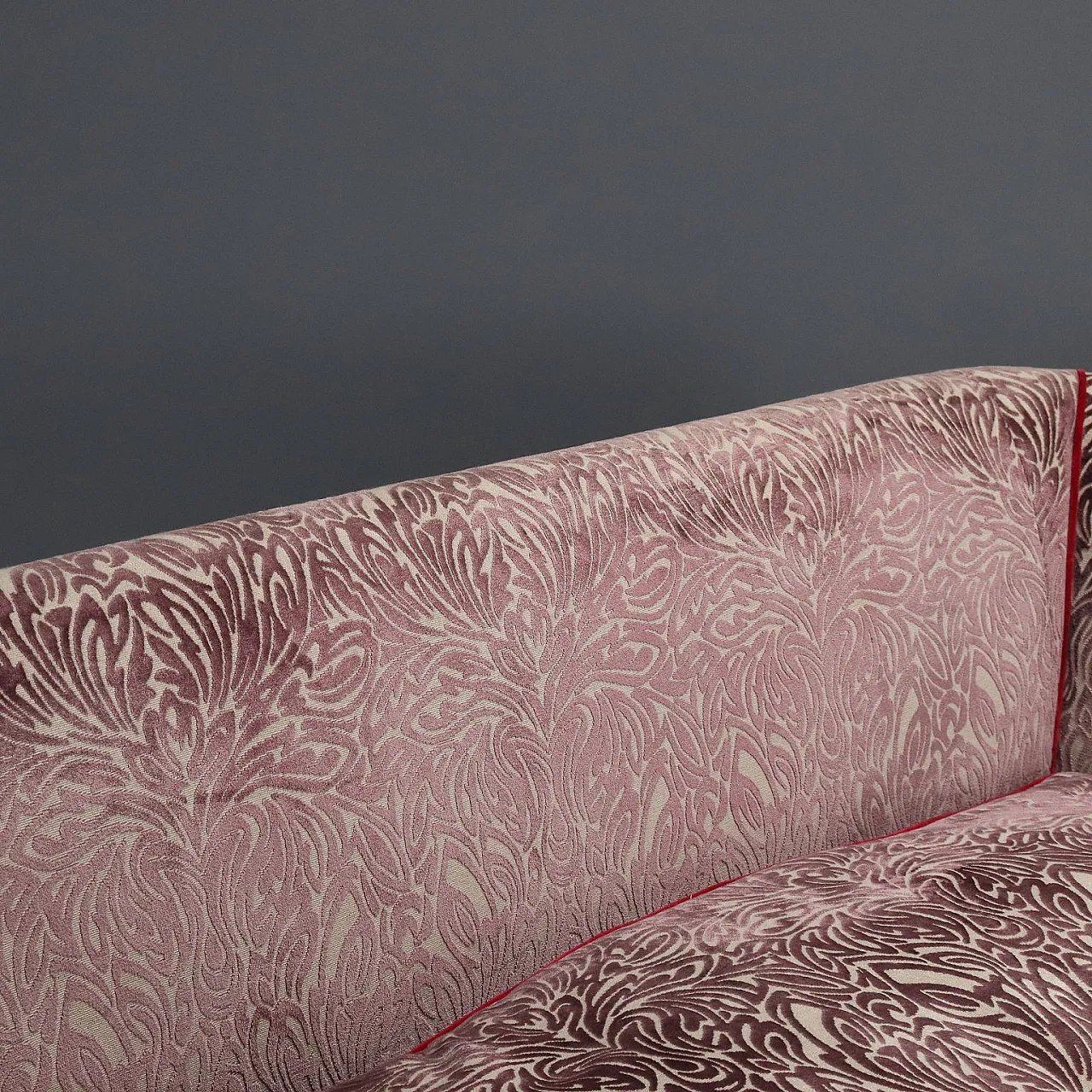 Two-seater sofa in velvet and walnut-dyed beech, 19th century 4