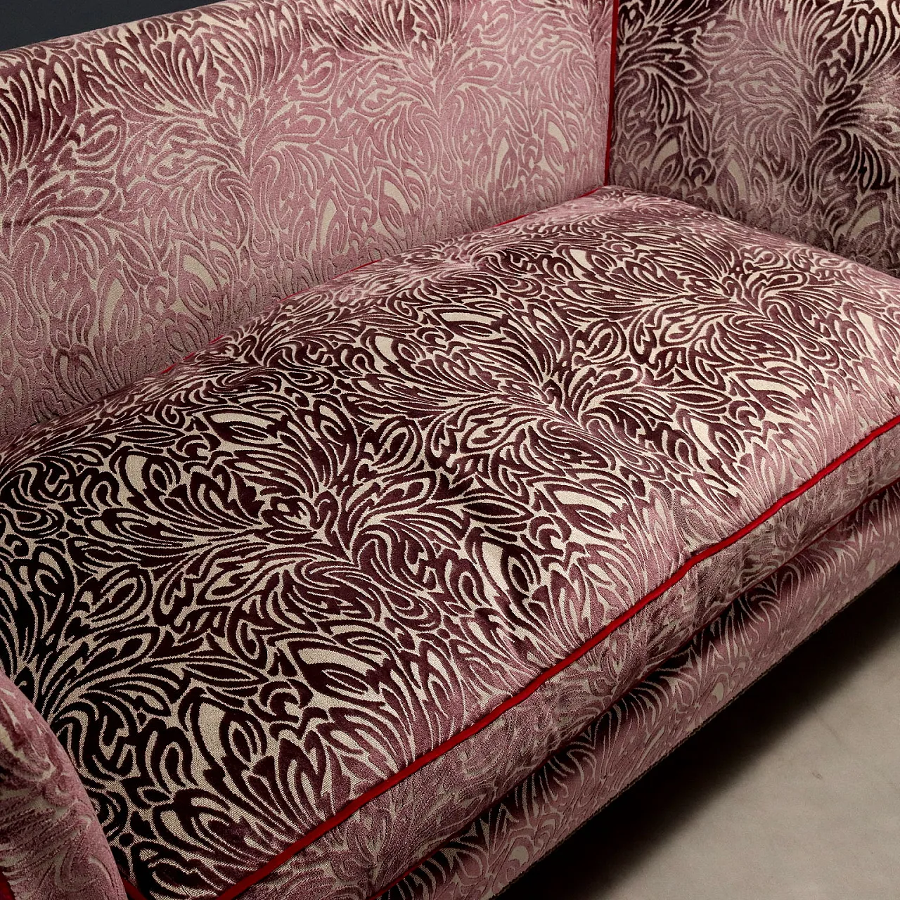 Two-seater sofa in velvet and walnut-dyed beech, 19th century 5