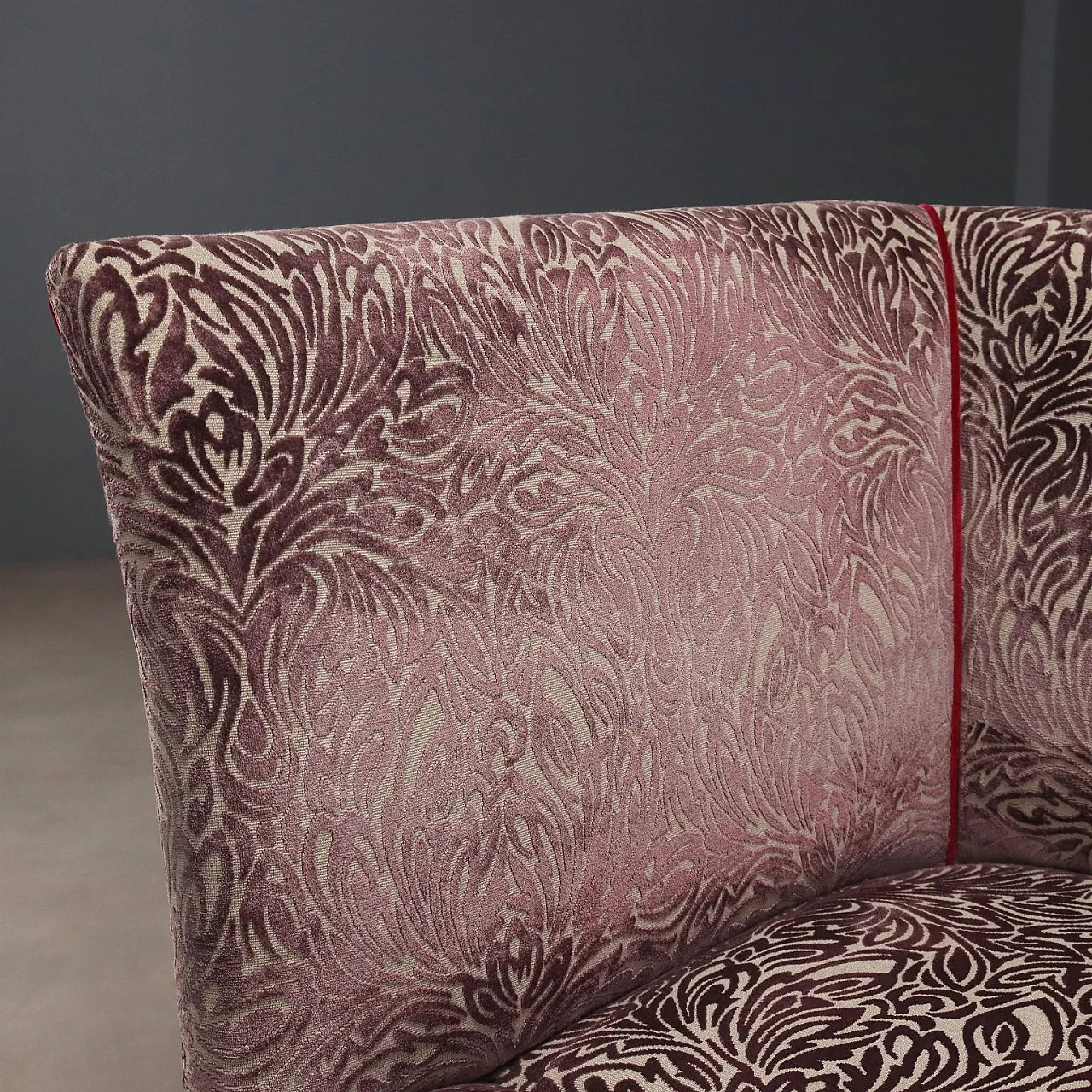 Two-seater sofa in velvet and walnut-dyed beech, 19th century 8