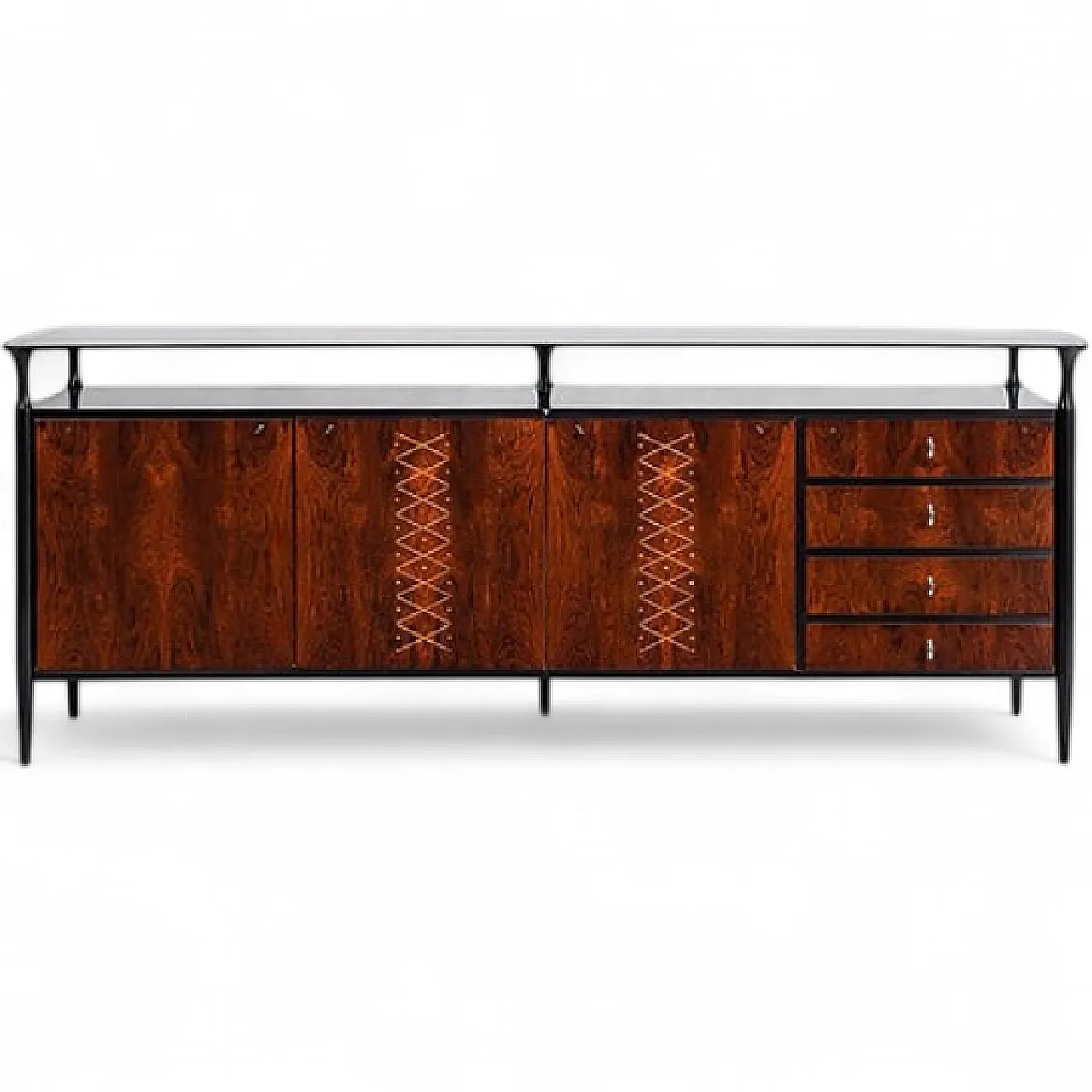 Credenza in legno di palissandro Santos, anni '50 10