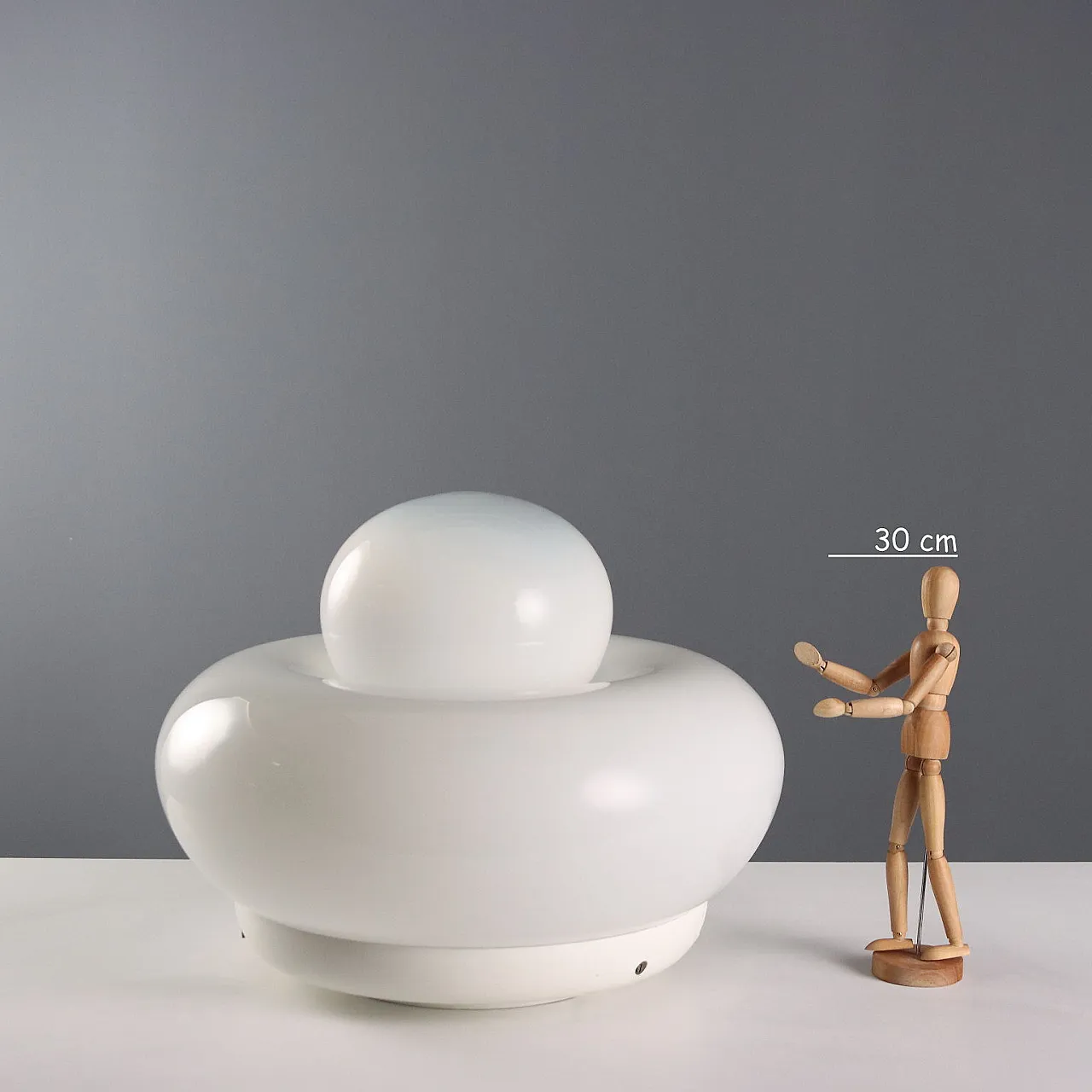 Double ignition lamp in enameled metal and glass, late 20th century 3