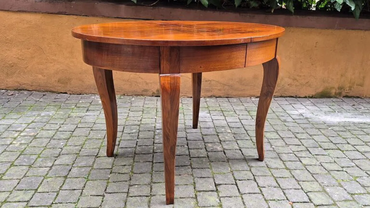Extendable oval walnut burl table, 19th century 5