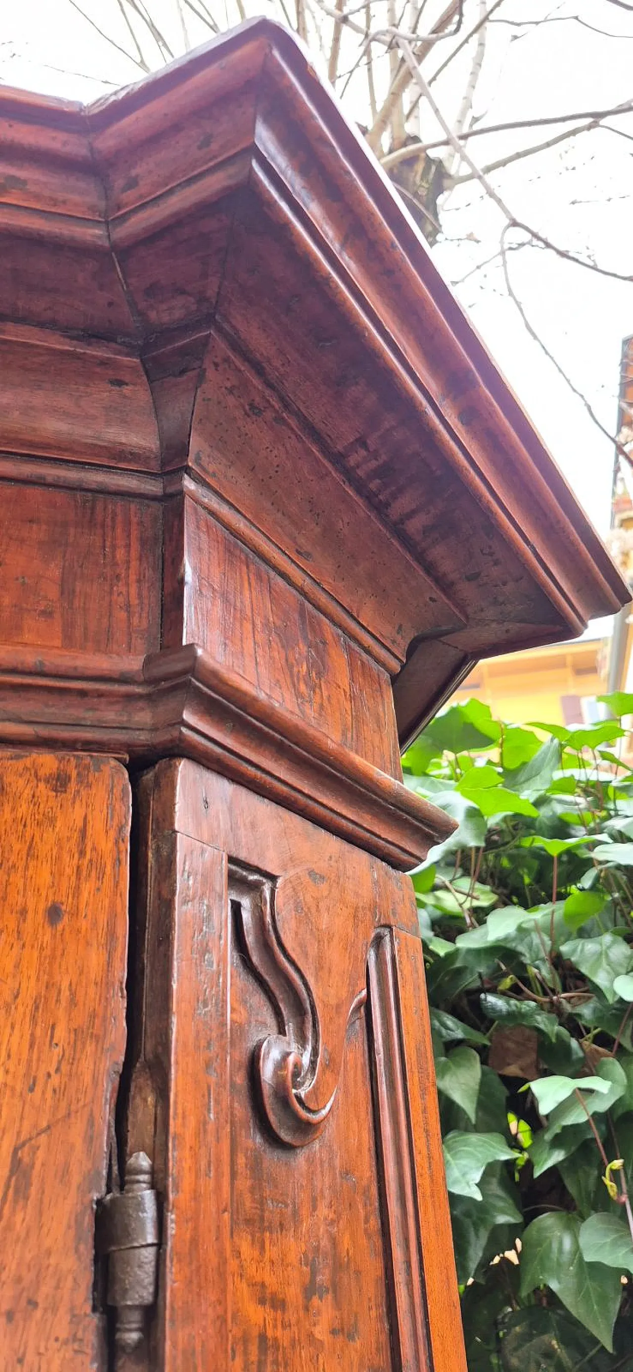 Paneled and rusticated walnut wardrobe, 17th century 8