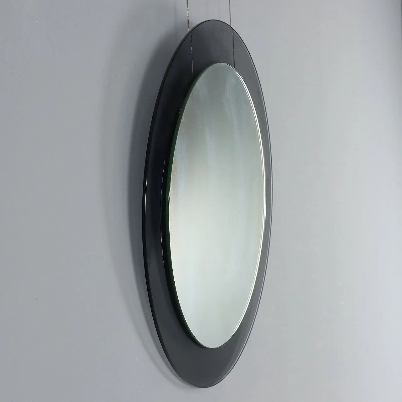 Round mirror in smoked glass, 1960s 7