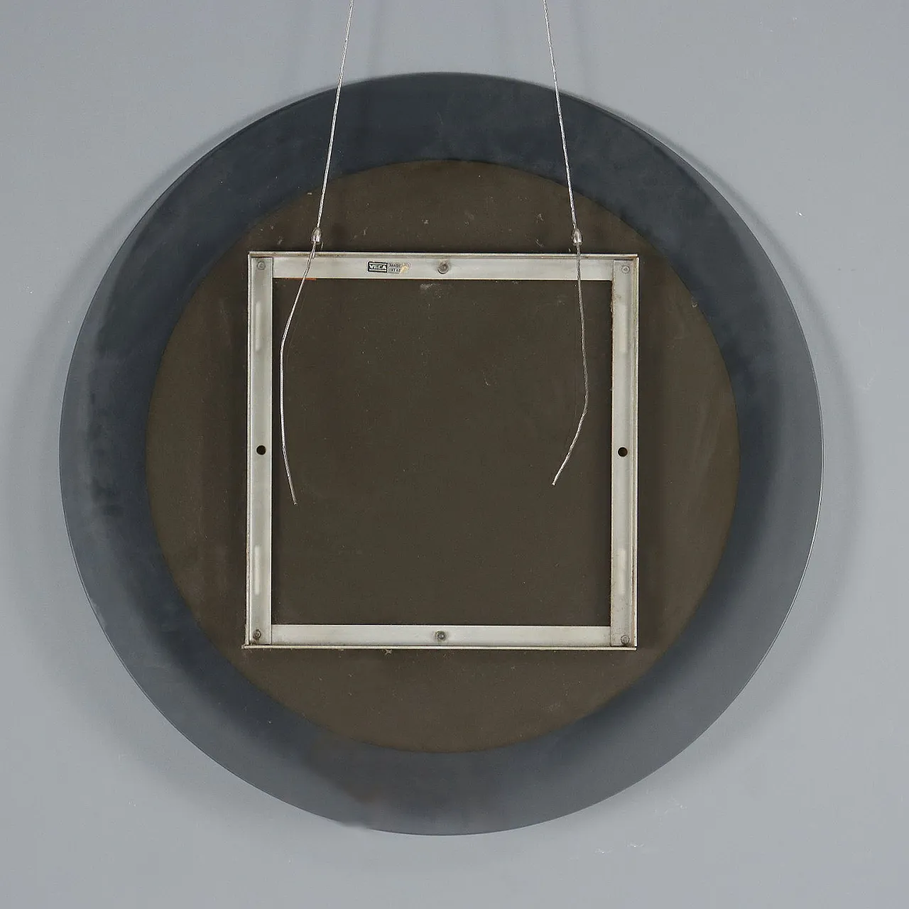 Round mirror in smoked glass, 1960s 8