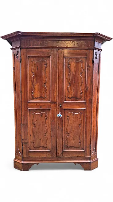 Paneled and rusticated walnut wardrobe, 17th century