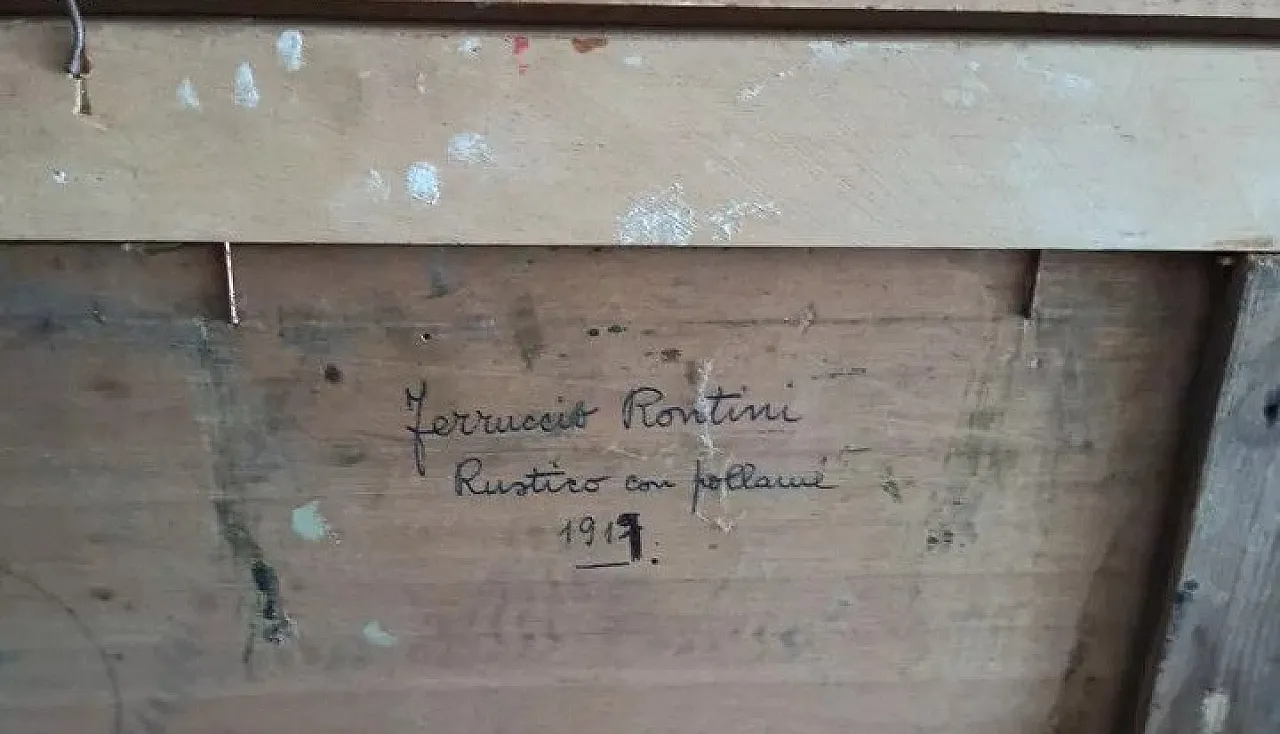 Ferruccio Rontini, olio su tavola, primo '900 9