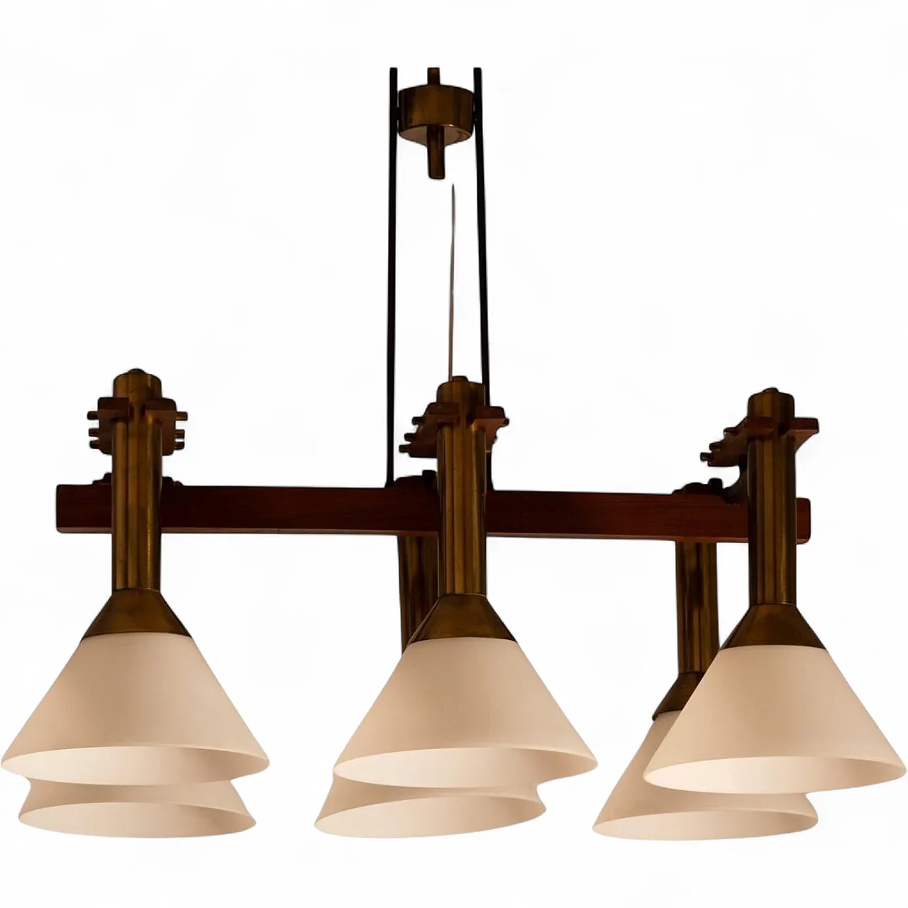 Six-light pendant lamp, 1960s 11