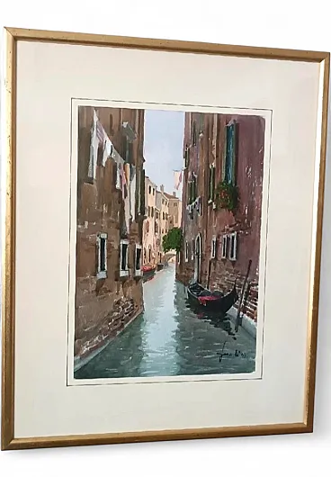 Un canale a Venezia o Chioggia, acquerello, '900