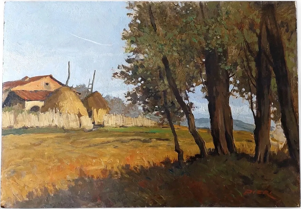 Paesaggio toscano con fienile di Francesco Maria Pieri, anni '60 11