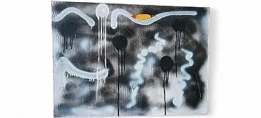 Dipinto astratto ad olio su tela di Simone Ciani, '900