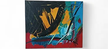 Dipinto astratto ad olio su tela di Simone Ciani, fine '900