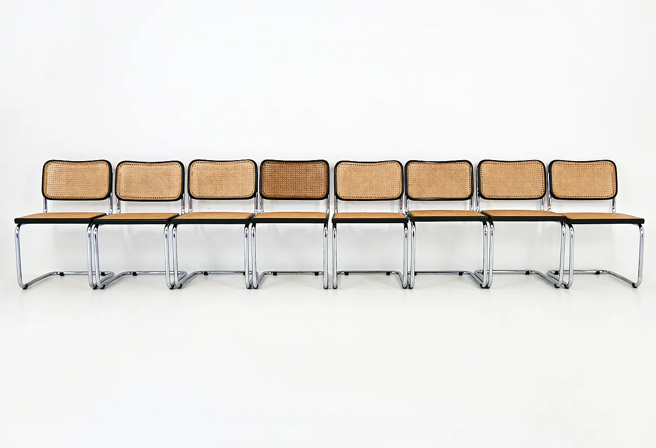 8 Sedie da pranzo stile B32 di Marcel Breuer, 80s 3
