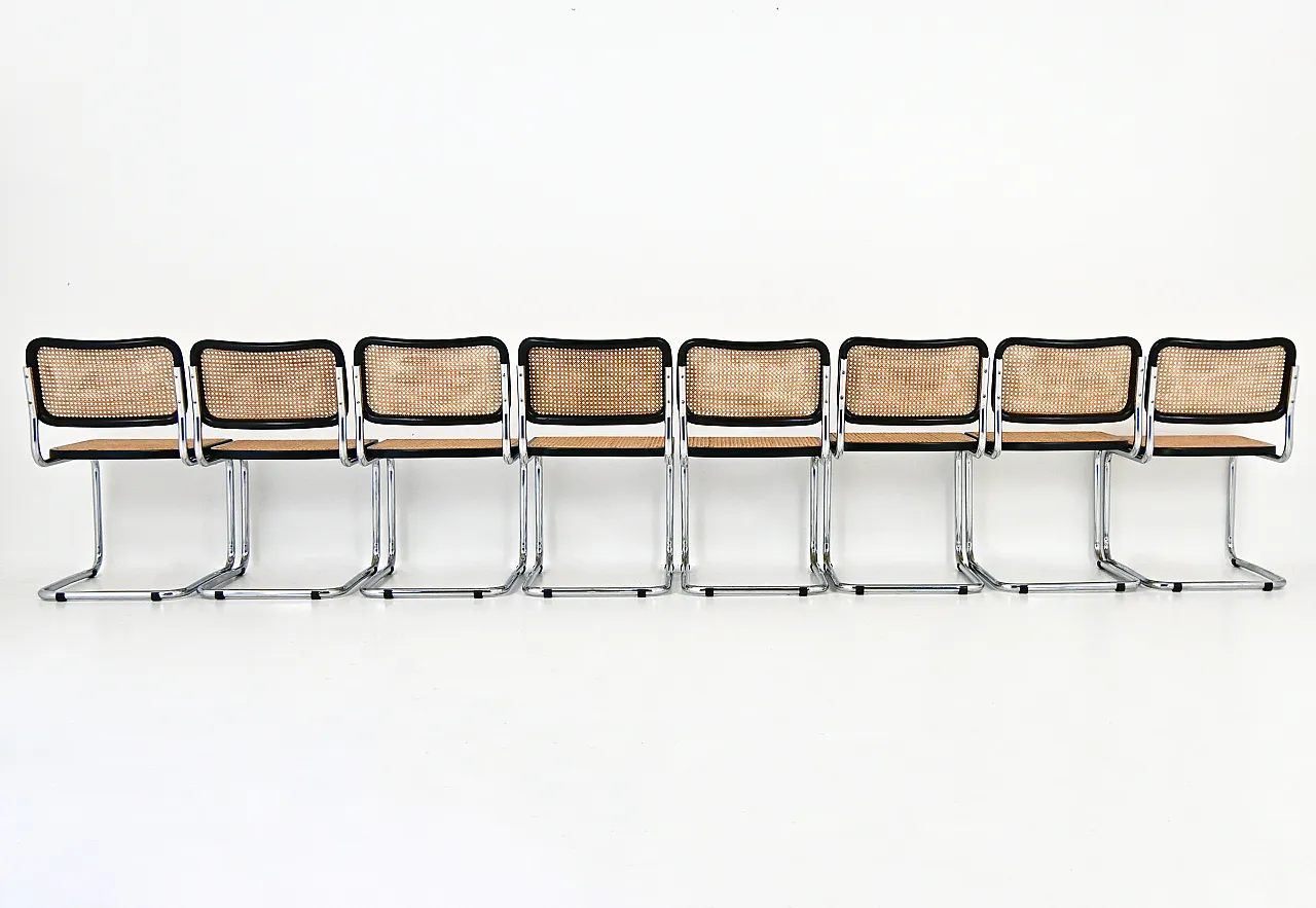 8 Sedie da pranzo stile B32 di Marcel Breuer, 80s 5
