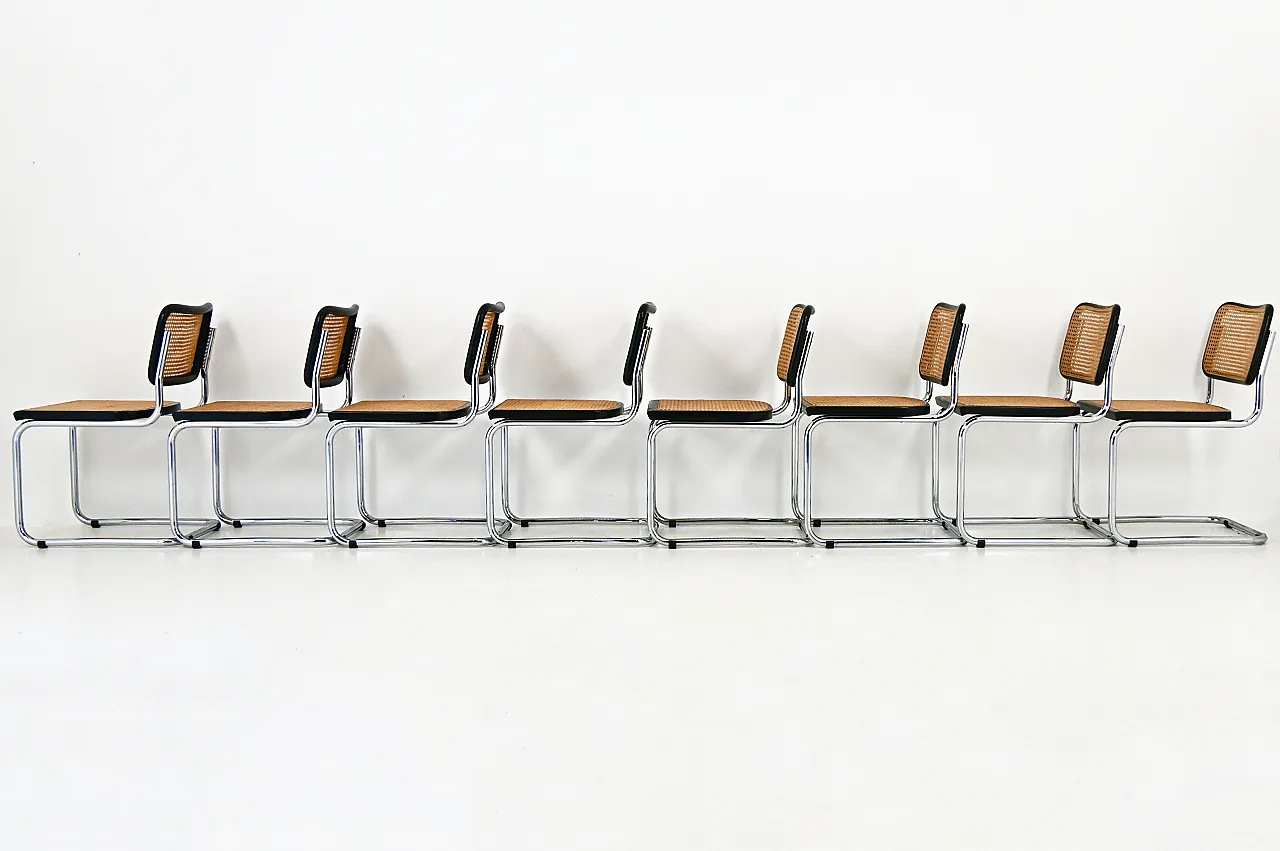 8 Sedie da pranzo stile B32 di Marcel Breuer, 80s 6