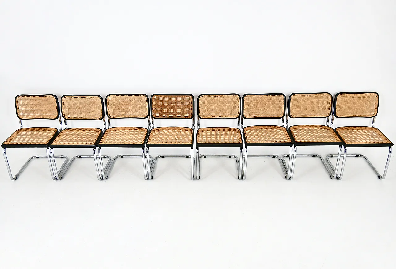 8 Sedie da pranzo stile B32 di Marcel Breuer, 80s 7