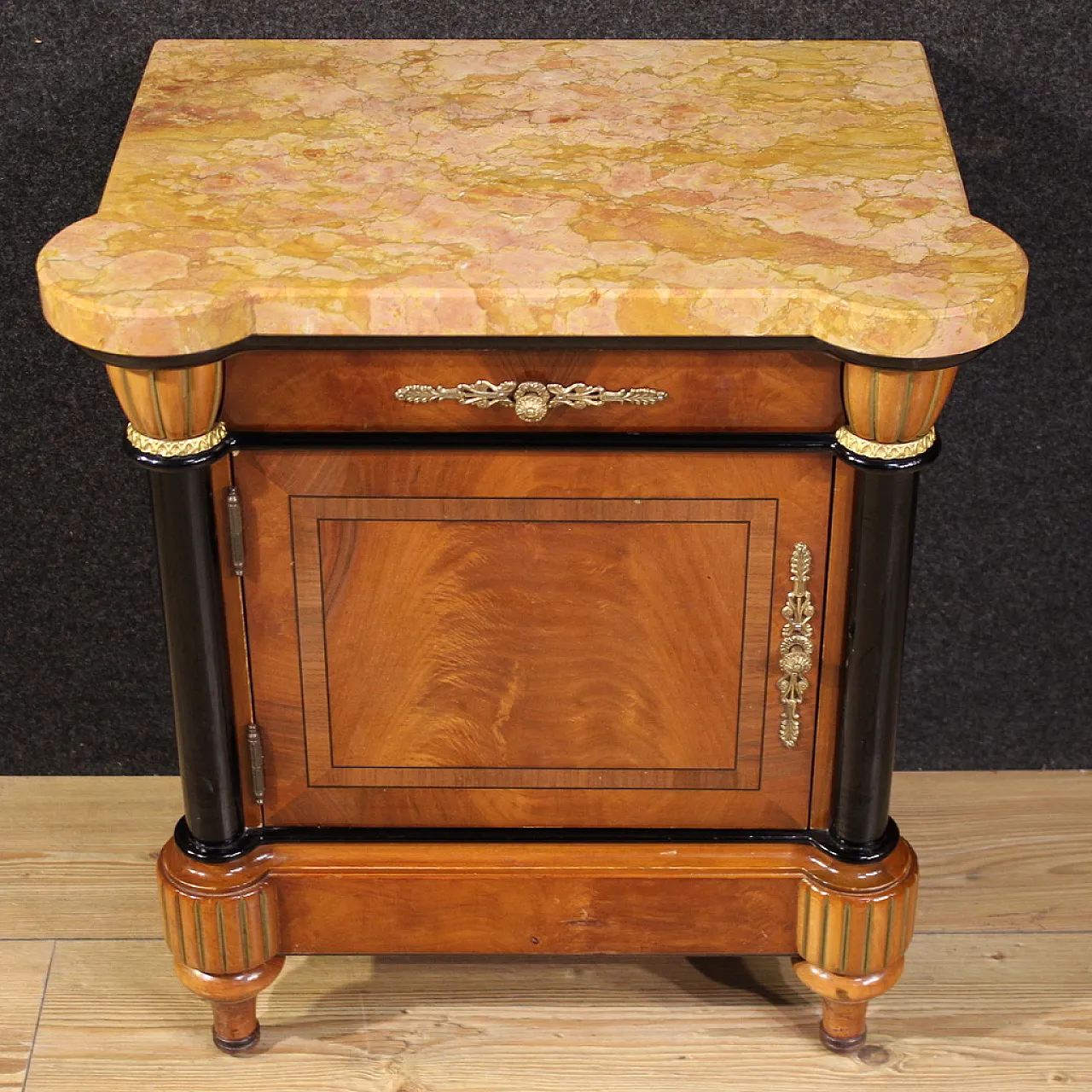 Pair of Italian bedside tables marble top, 20th century 3