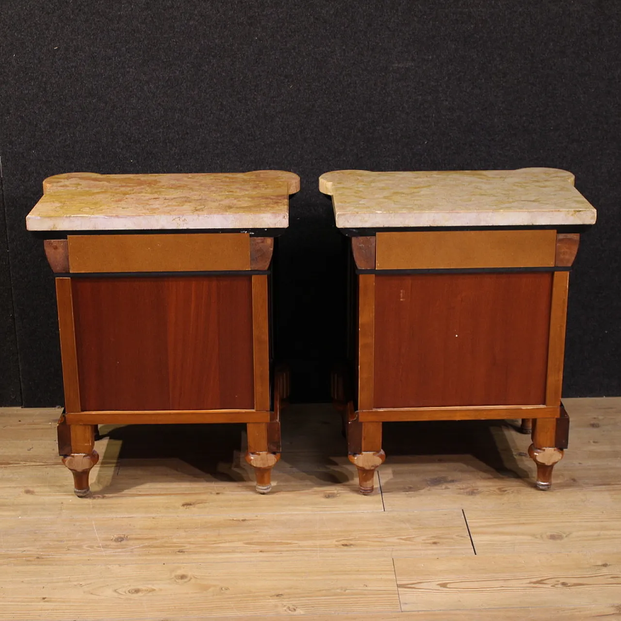 Pair of Italian bedside tables marble top, 20th century 6
