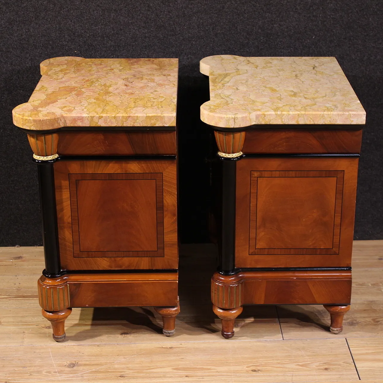 Pair of Italian bedside tables marble top, 20th century 7