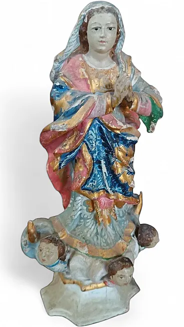 Scultura in legno, Madonna Immacolata, '800
