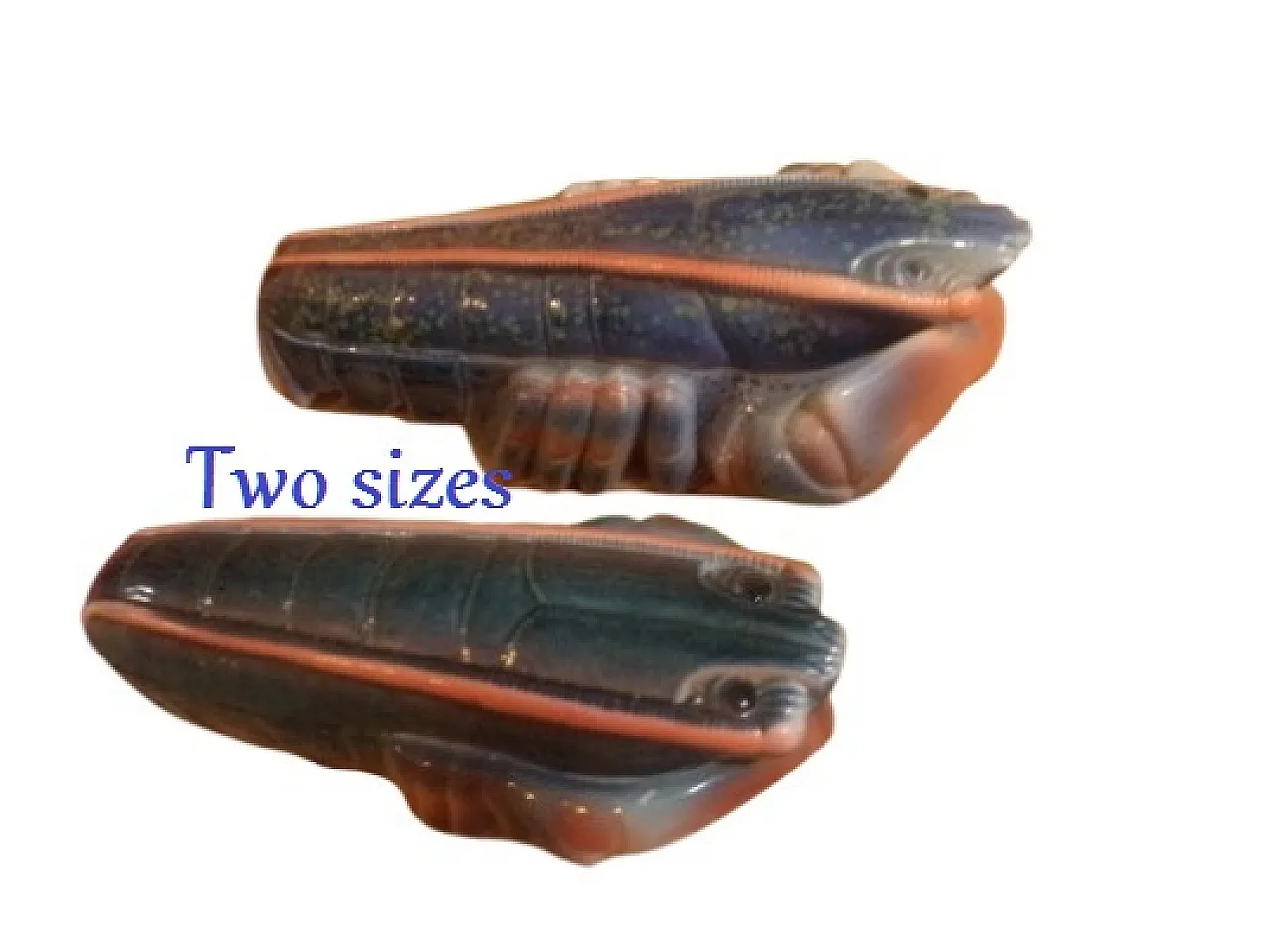 Rare Large Lobster Faience Terrine in Pink and Blue, 70s 4