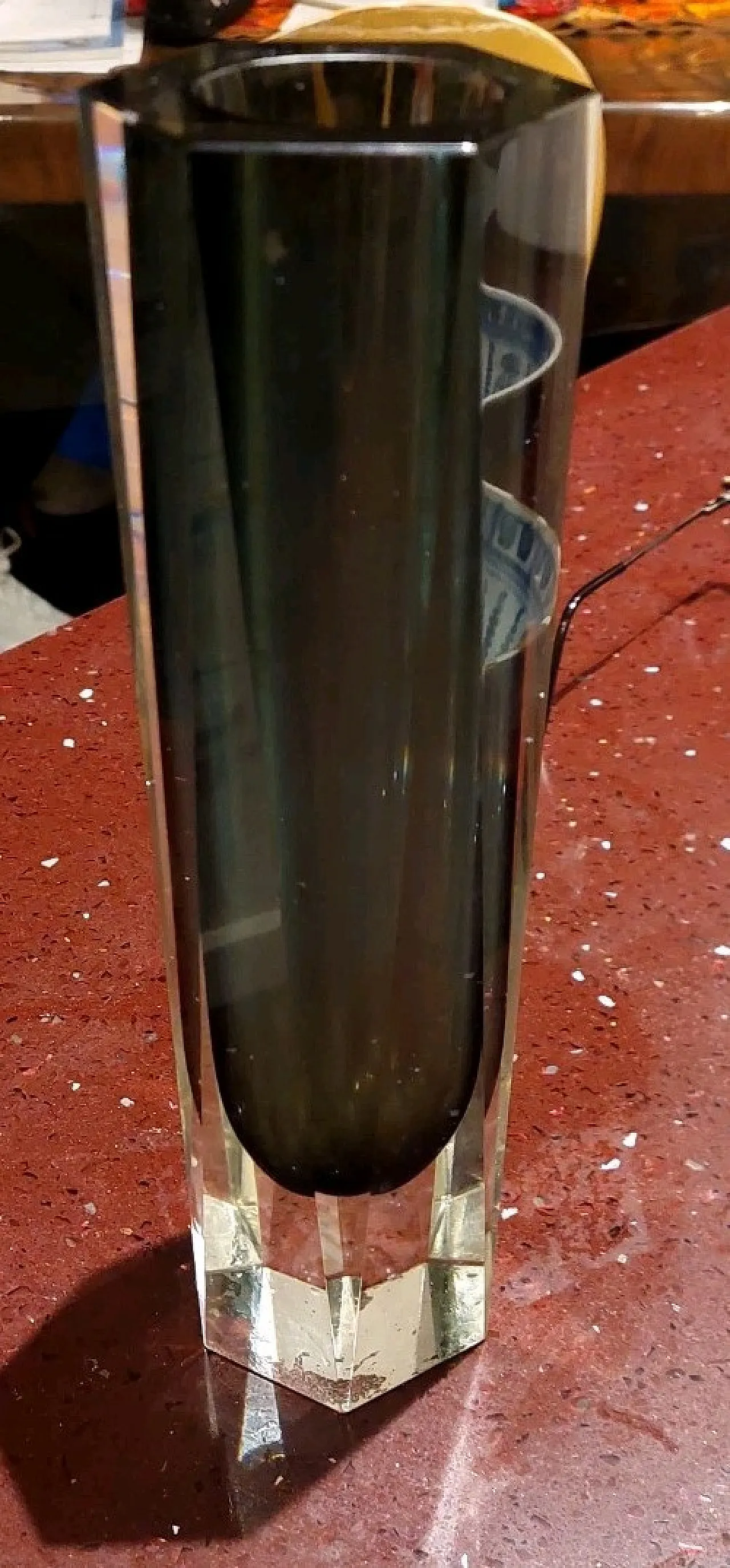 Vaso trasparente grigio fumo in vetro di Murano Sommerso, anni '60 6