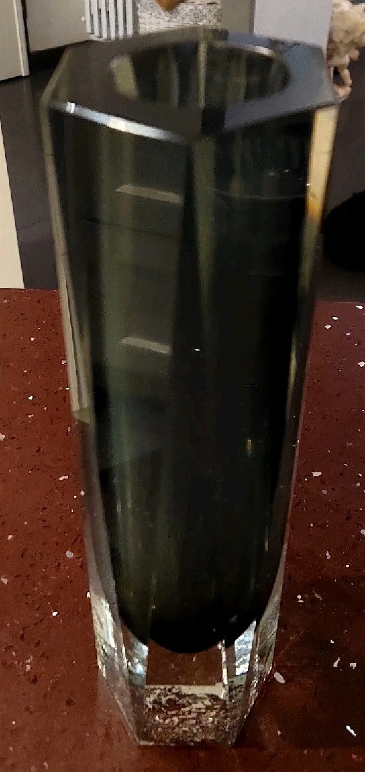 Vaso trasparente grigio fumo in vetro di Murano Sommerso, anni '60 8