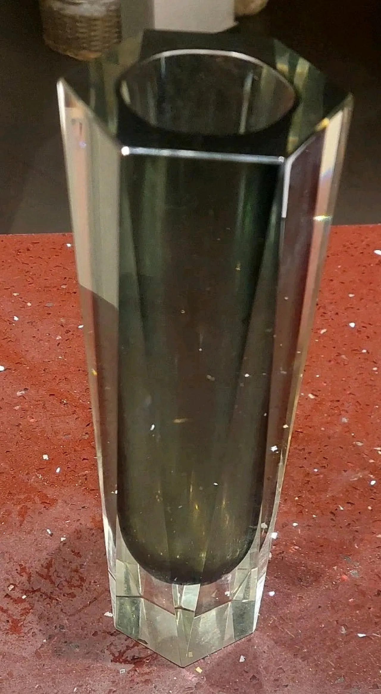 Vaso trasparente grigio fumo in vetro di Murano Sommerso, anni '60 9