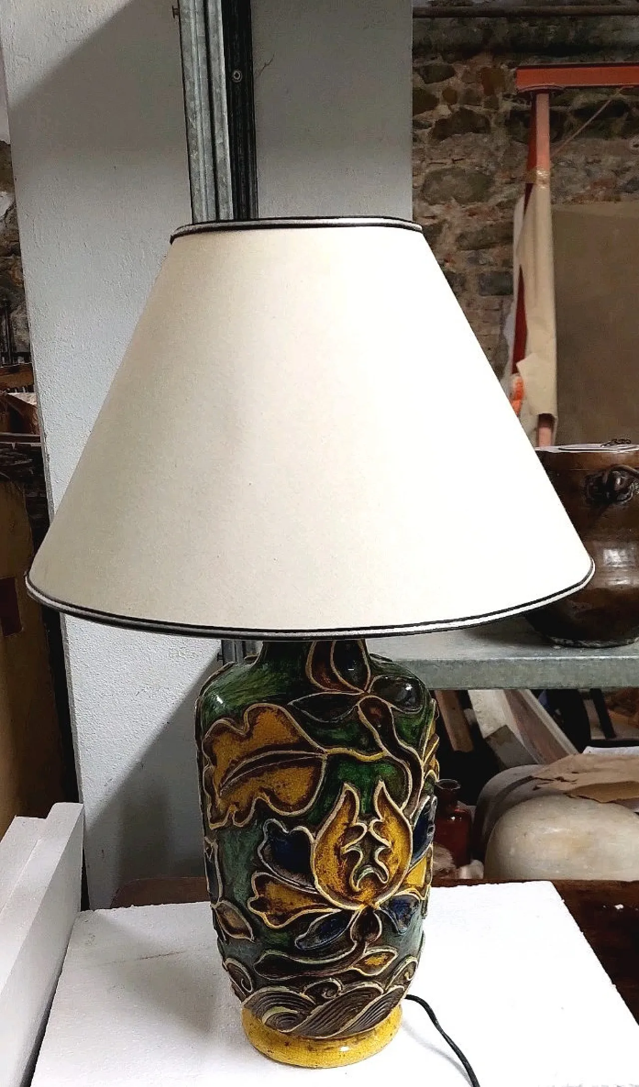 Ceramic lamp by Ugo Zaccagnini, 1930s 5