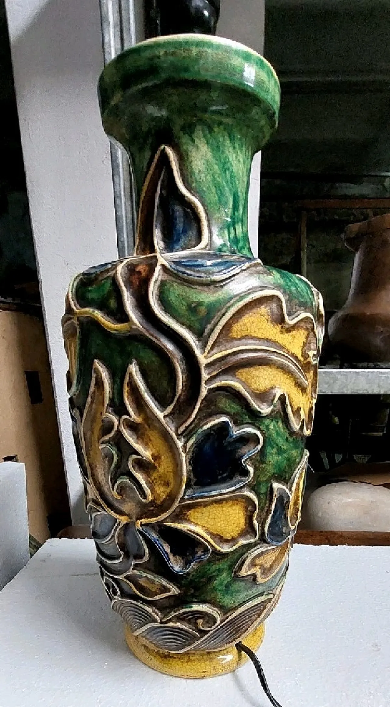 Ceramic lamp by Ugo Zaccagnini, 1930s 13