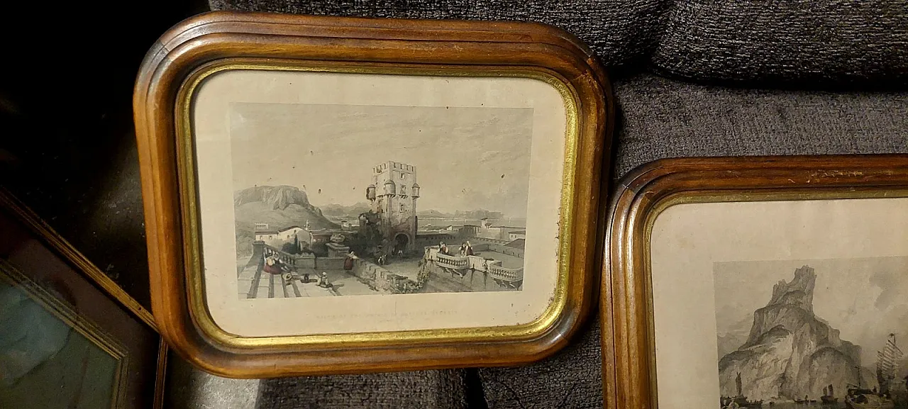 3 wood-framed engravings by Thomas Abriel Prior, 19th century 4