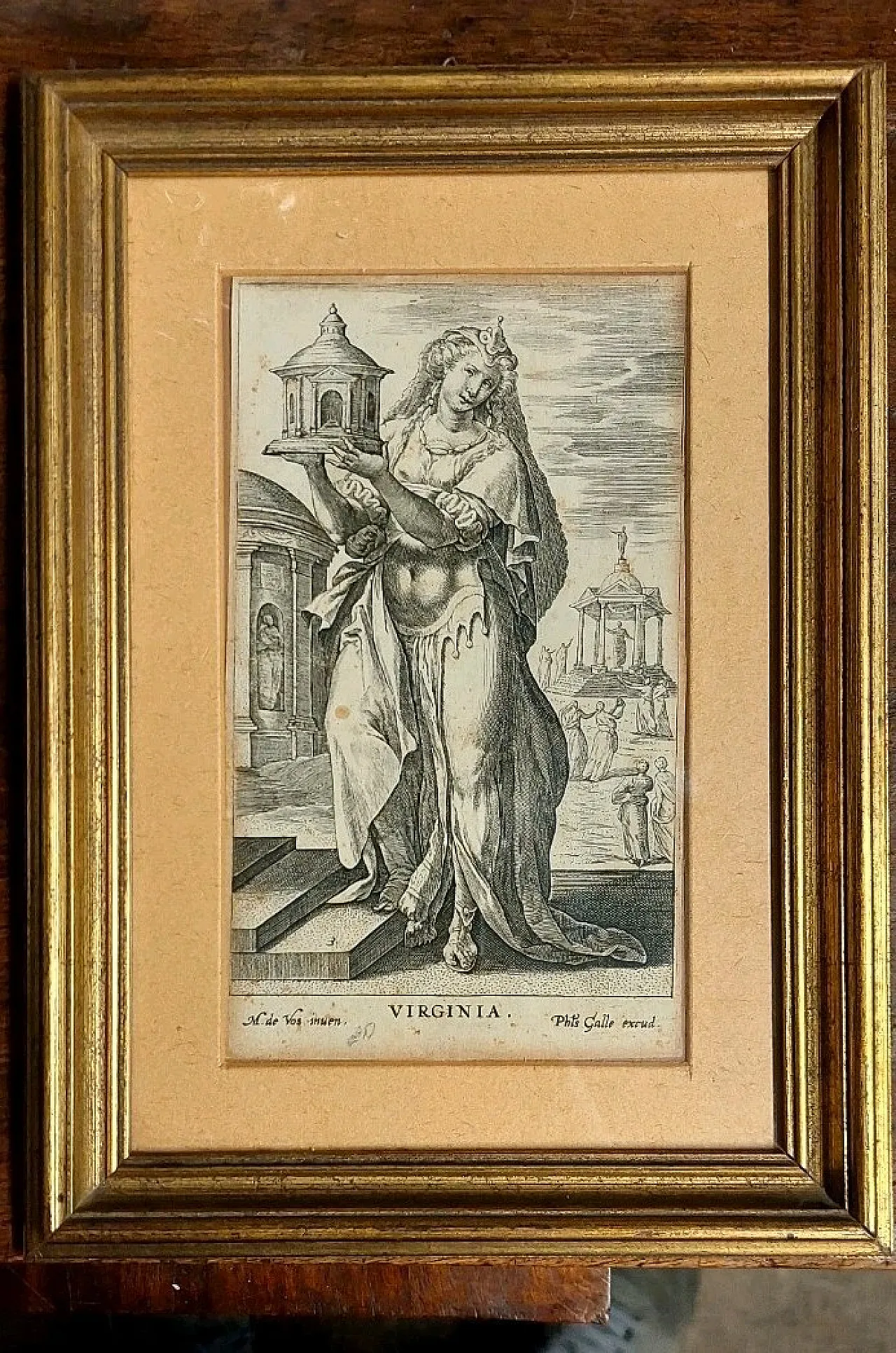 Virginia by Philip Galle, chisel engraving, 16th century 3