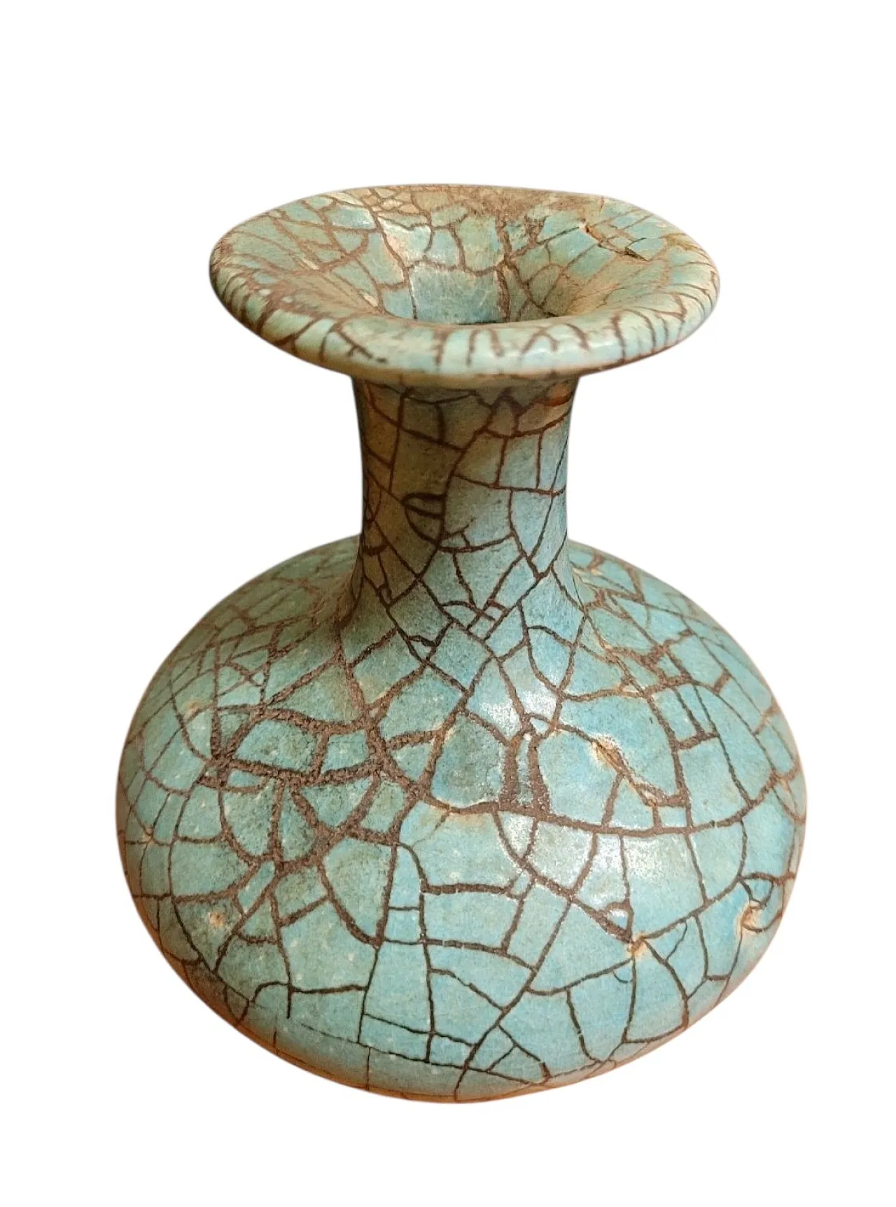 Turquoise Crackle Glazed Ceramic Vase 1