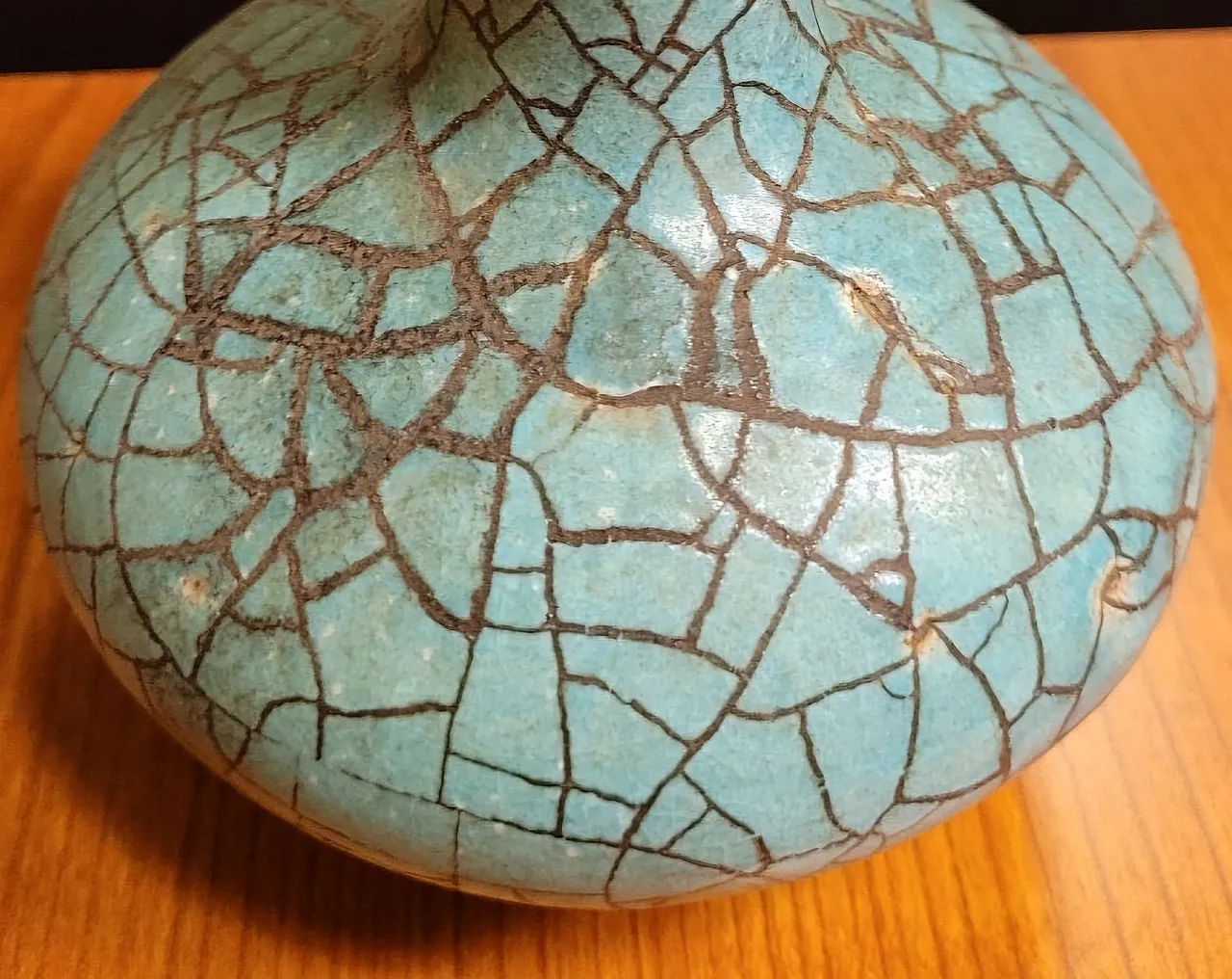 Turquoise Crackle Glazed Ceramic Vase 3