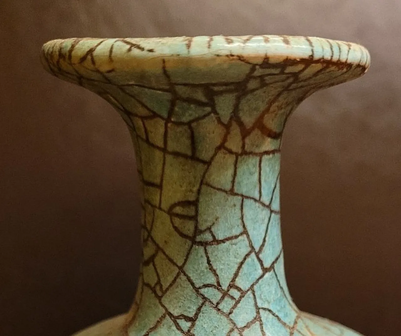 Turquoise Crackle Glazed Ceramic Vase 6