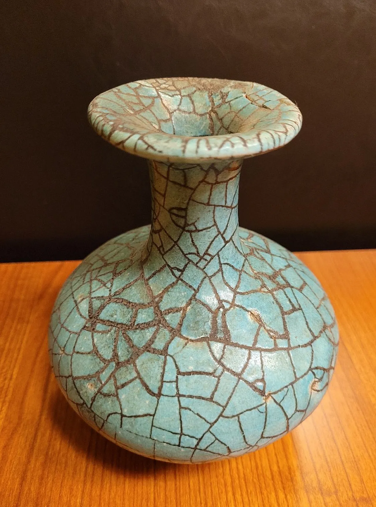 Turquoise Crackle Glazed Ceramic Vase 7