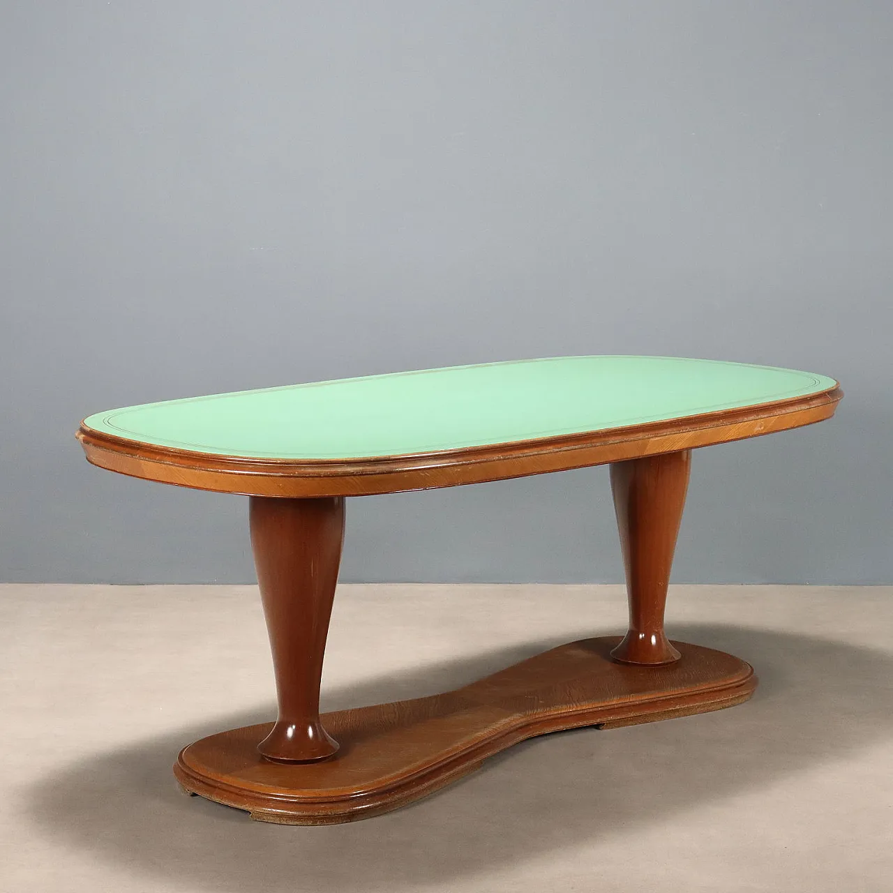 Table in solid beech wood and larch veneer, 1950s 1