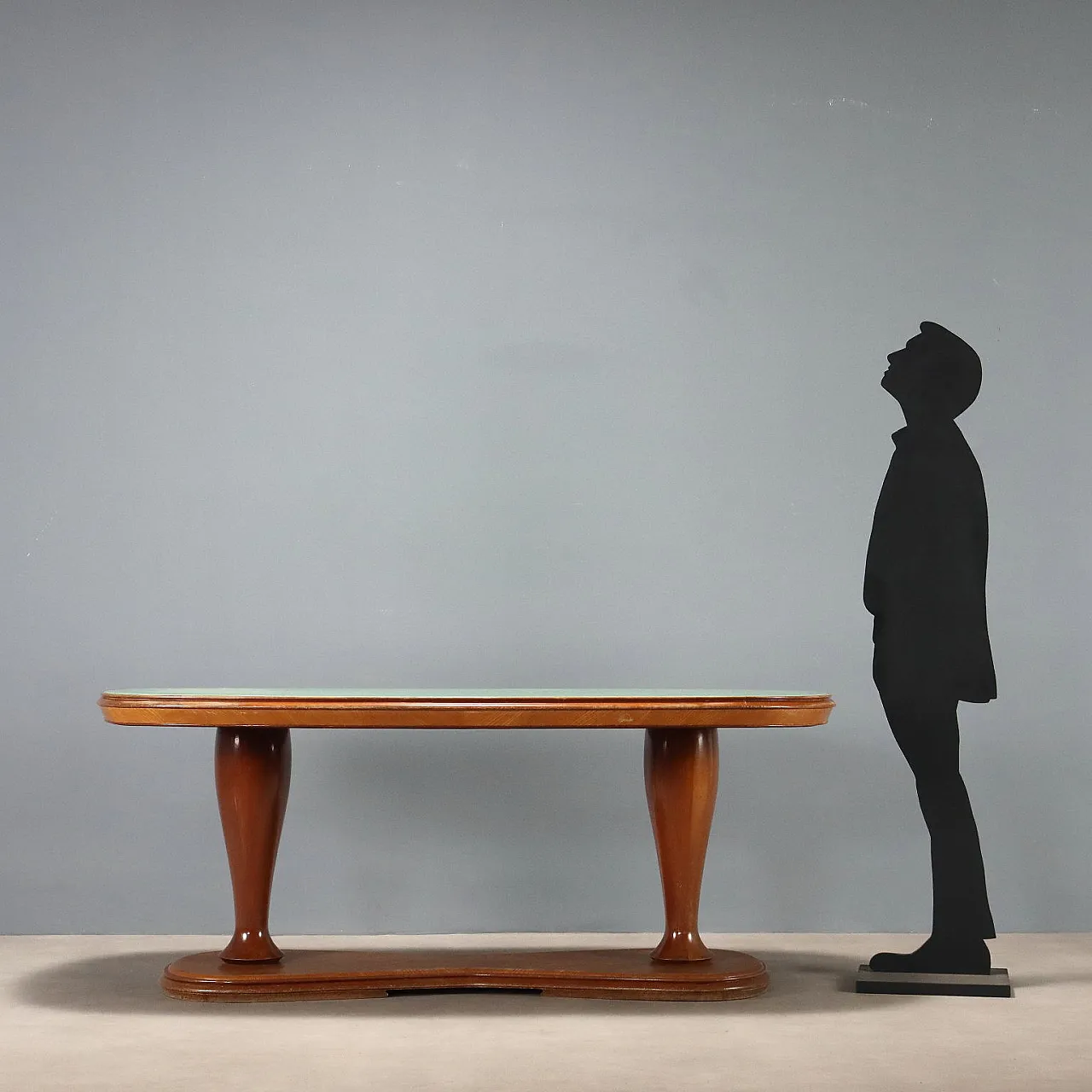 Table in solid beech wood and larch veneer, 1950s 3