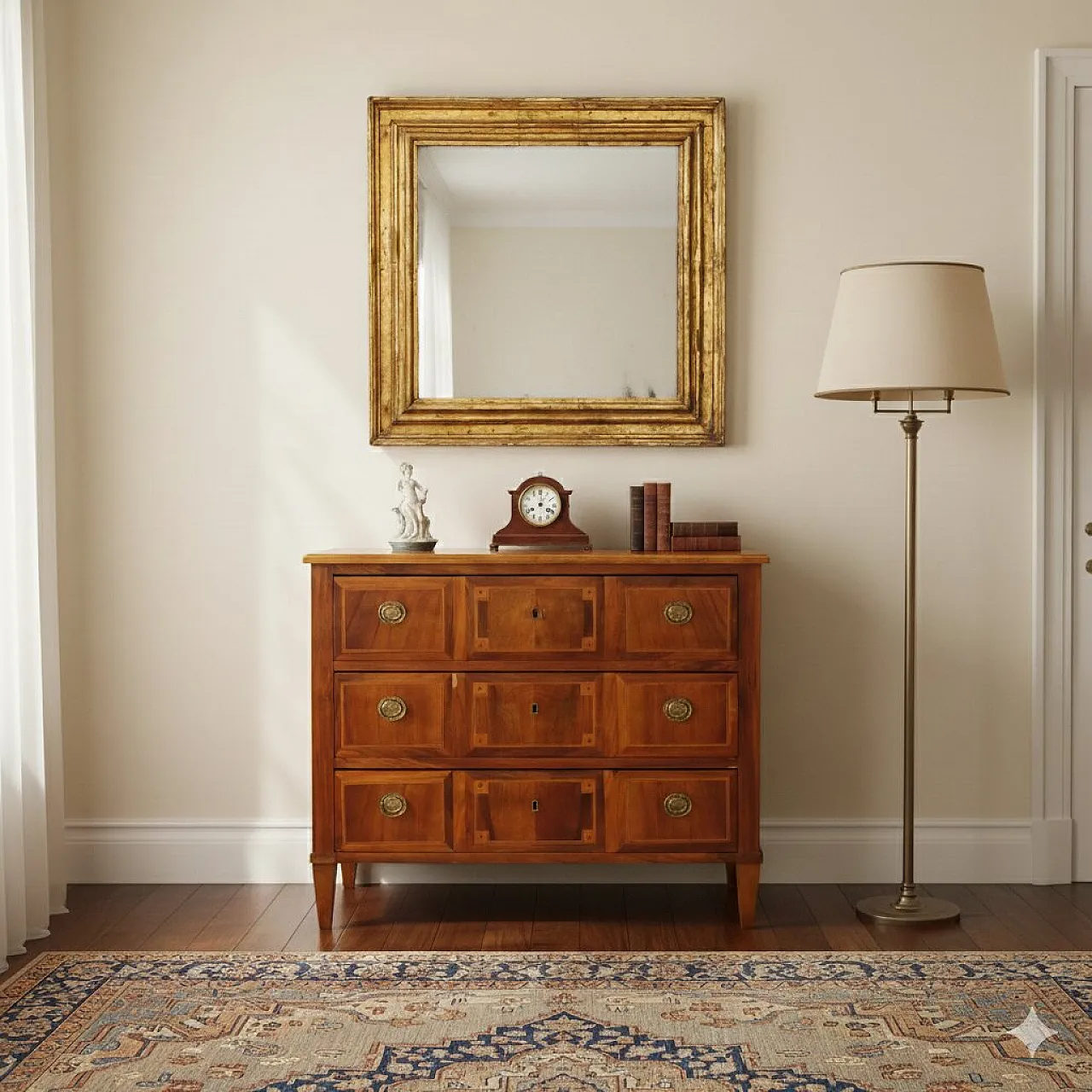 Cassettone in legno di noce, primo '900 2