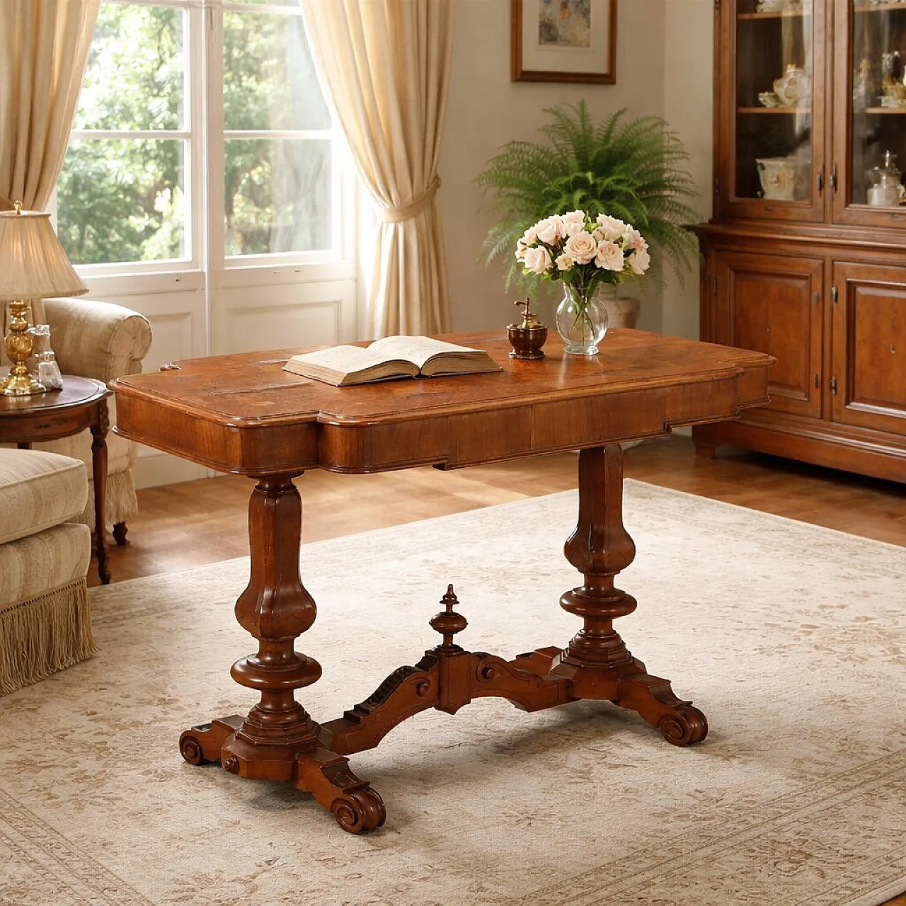 Tavolino Umbertino in noce, '800 2