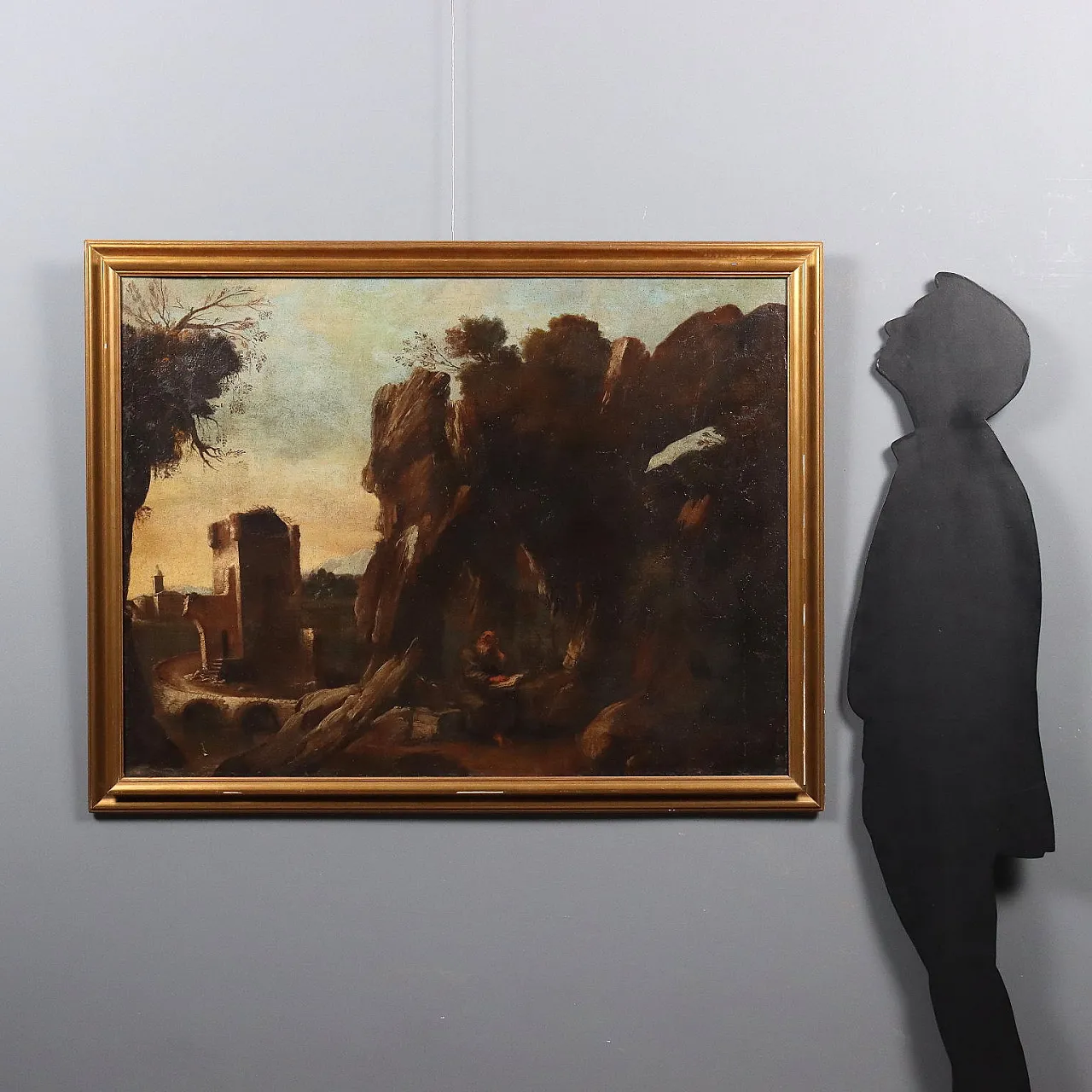 Paesaggio con Santo Eremita, olio su tela, '900 2