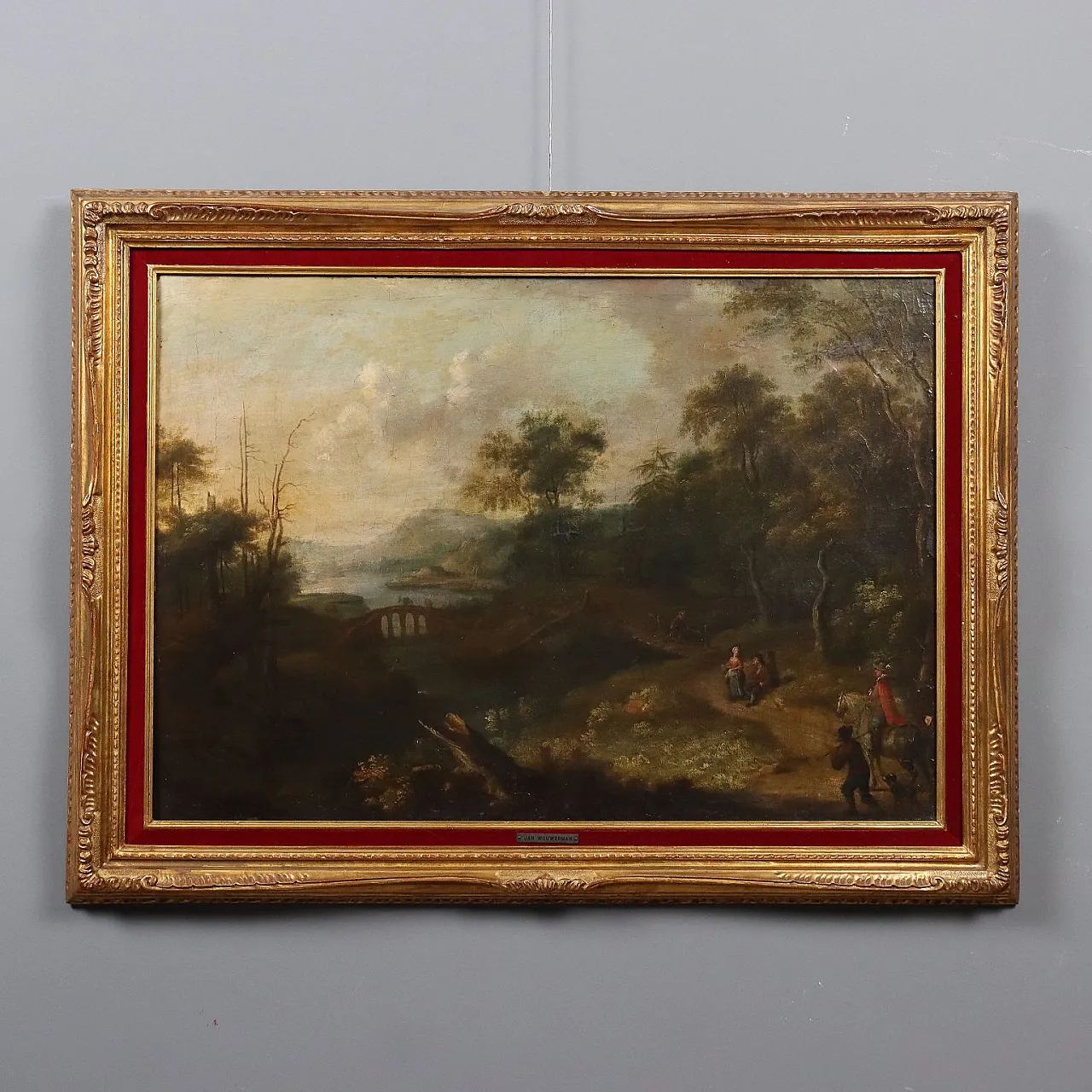 Paesaggio Fluviale con Figure, olio su tela, '600 1