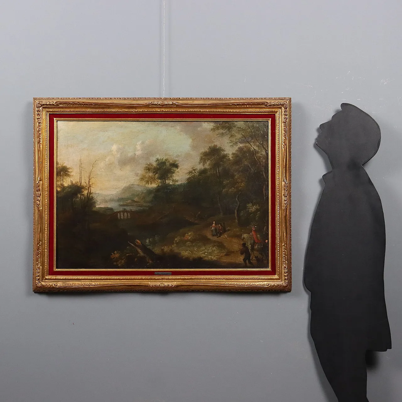 Paesaggio Fluviale con Figure, olio su tela, '600 2